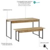Mesa de Madeira Tub com 1 Banco Carvalho/Preto - Compace