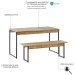 Mesa de Madeira Tub com 1 Banco Carvalho/Preto - Compace