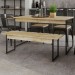 Mesa de Madeira Tub com 1 Banco Carvalho/Preto - Compace