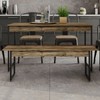 Mesa de Madeira Tub com 1 Banco Carvalho Dark/Preto - Compace