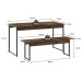 Mesa de Madeira Tub com 1 Banco Carvalho Dark/Preto - Compace