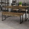 Mesa de Madeira Tub com 1 Banco Carvalho Dark/Preto - Compace