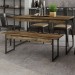 Mesa de Madeira Tub com 1 Banco Carvalho Dark/Preto - Compace