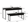Mesa de Madeira Tub com 1 Banco Preto ônix/Preto - Compace