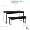 Mesa de Madeira Tub com 1 Banco Preto ônix/Preto - Compace