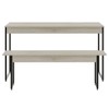 Mesa de Madeira Tub com 1 Banco Snow/Preto - Compace