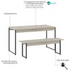 Mesa de Madeira Tub com 1 Banco Snow/Preto - Compace