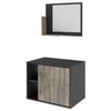 Armário de Banheiro 1 Porta 2 Prateleiras com Espelho Preto ônix/Carvalho Dark 14700 - Compace
