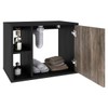 Armário de Banheiro 1 Porta 2 Prateleiras com Espelho Preto ônix/Carvalho Dark 14700 - Compace