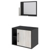 Armário de Banheiro 1 Porta 2 Prateleiras com Espelho Preto Onix/Snow 14700 - Compace