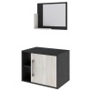 Armário de Banheiro 1 Porta 2 Prateleiras com Espelho Preto Onix/Snow 14700 - Compace