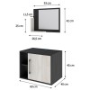 Armário de Banheiro 1 Porta 2 Prateleiras com Espelho Preto Onix/Snow 14700 - Compace