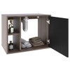 Armário de Banheiro 1 Porta 2 Prateleiras com Espelho Nogal/Preto ônix 14700 - Compace