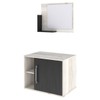 Armário de Banheiro 1 Porta 2 Prateleiras com Espelho Snow/Preto ônix 14700 - Compace