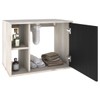 Armário de Banheiro 1 Porta 2 Prateleiras com Espelho Snow/Preto ônix 14700 - Compace