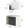 Armário de Banheiro 1 Porta 2 Prateleiras com Espelho Snow/Preto ônix 14700 - Compace