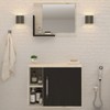Armário de Banheiro 1 Porta 2 Prateleiras com Espelho Snow/Preto ônix 14700 - Compace