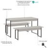 Mesa de Jantar 4 Lugares Tub Branco Chess/Preto - Compace