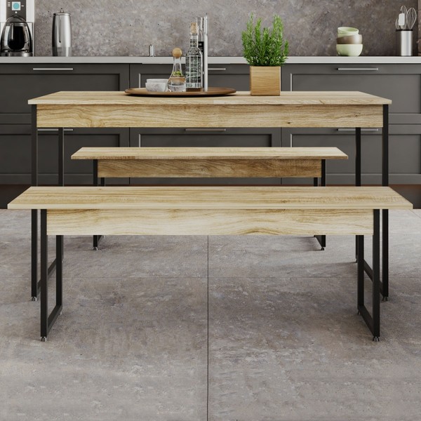 Mesa de Jantar 4 Lugares Tub Carvalho/Preto - Compace