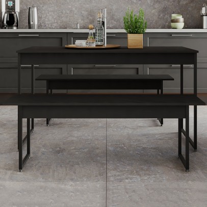 Mesa de Jantar 4 Lugares Tub Preto ônix - Compace