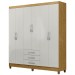 Guarda-Roupa Casal Toledo 6 Portas 3 Gavetas Marrocos/Off White - Mx Móveis