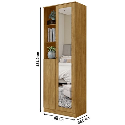 Sapateira Lince 2 Portas 7 Prateleiras com Espelho Marrocos - Mx Móveis