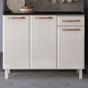 Armário de Cozinha em Aço Topázio 3 Portas 1 Gaveta Branco/Rosé - Telasul