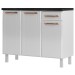 Armário de Cozinha em Aço Topázio 3 Portas 1 Gaveta Branco/Rosé - Telasul
