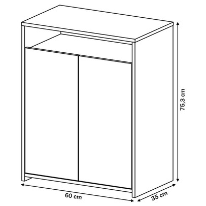 Armário para Escritório 4 Portas Preto 5676 - Artany Móveis