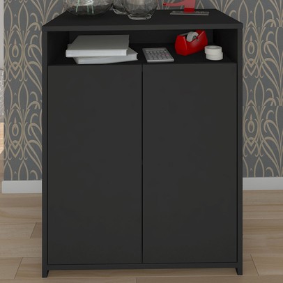 Armário para Escritório 4 Portas Preto 5676 - Artany Móveis