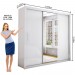 Guarda-Roupa Casal 3 Portas de Correr com Espelho 4 Gavetas Isabela Luxo Branco - Carioca Móveis