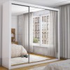 Guarda-Roupa Casal com Espelho 3 Portas de Correr Isabela Master Branco - Carioca Móveis