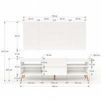 Rack com Painel para TV Até 60 Polegadas Milão 1 Porta 2 Prateleiras Branco - Panorama Móveis