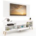 Rack com Painel para TV Até 60 Polegadas Milão 1 Porta 2 Prateleiras Branco - Panorama Móveis