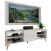 Rack com Painel para TV Até 60 Polegadas Milão 1 Porta 2 Prateleiras Branco - Panorama Móveis