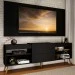 Rack com Painel para TV Até 60 Polegadas Milão 1 Porta 2 Prateleiras Preto - Panorama Móveis