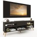 Rack com Painel para TV Até 60 Polegadas Milão 1 Porta 2 Prateleiras Preto - Panorama Móveis