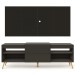 Rack com Painel para TV Até 60 Polegadas Milão 1 Porta 2 Prateleiras Preto - Panorama Móveis