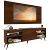 Rack com Painel para TV Até 60 Polegadas Milão 1 Porta 2 Prateleiras Marrom - Panorama Móveis