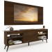 Rack com Painel para TV Até 60 Polegadas Milão 1 Porta 2 Prateleiras Marrom - Panorama Móveis
