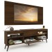 Rack com Painel para TV Até 60 Polegadas Milão 1 Porta 2 Prateleiras Marrom - Panorama Móveis