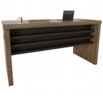 Escritório Completo 4 Gavetas Charuto/Preto - Artany Móveis