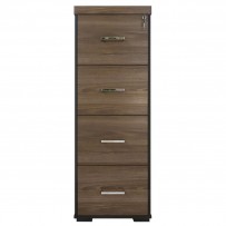 Escritório Completo 4 Gavetas Charuto/Preto - Artany Móveis