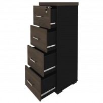 Escritório Completo 4 Gavetas Charuto/Preto - Artany Móveis