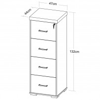 Escritório Completo 4 Gavetas Charuto/Preto - Artany Móveis