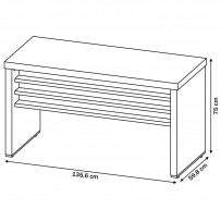 Escritório Completo 4 Gavetas Charuto/Preto - Artany Móveis