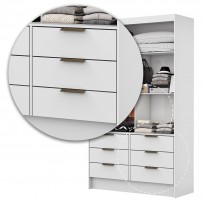 Guarda-Roupa Solteiro Sevilha 2 Portas 6 Gavetas Branco - Carioca Móveis