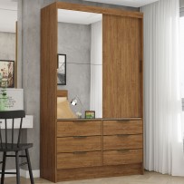 Guarda-Roupa Solteiro Sevilha 2 Portas 6 Gavetas Freijo - Carioca Móveis