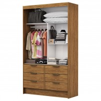 Guarda-Roupa Solteiro Sevilha 2 Portas 6 Gavetas Freijo - Carioca Móveis