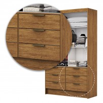 Guarda-Roupa Solteiro Sevilha 2 Portas 6 Gavetas Freijo - Carioca Móveis